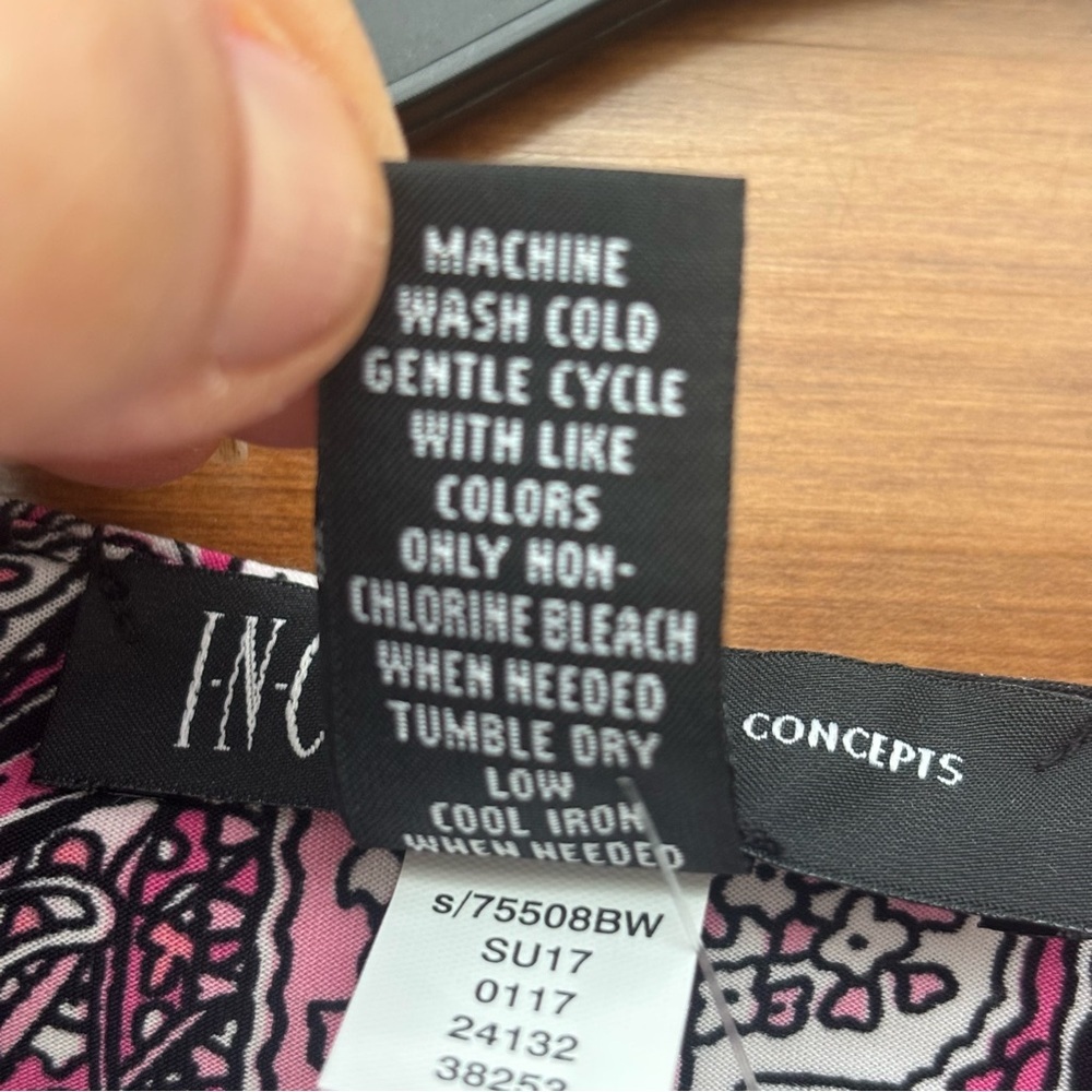 NWT INC Int. Concepts Sleeveless Pink/White Paisley Print Maxi Dress, Size 2X - Picture 13 of 14